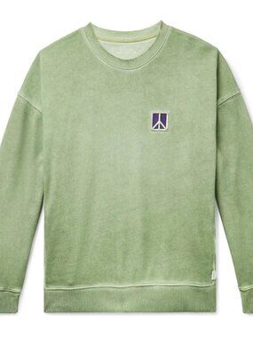 Mens Saturdays New York City Embroidered Dyed Size Large Green Sweatshirt NWT